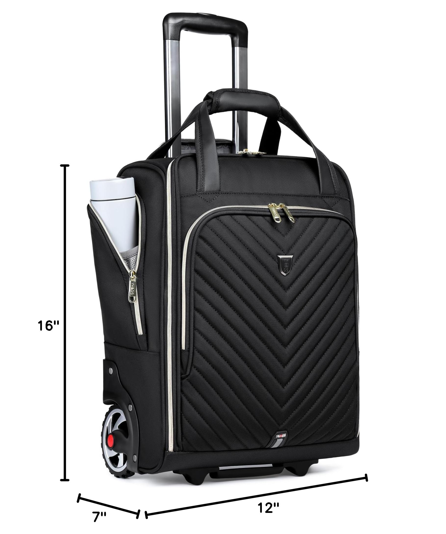 RUCYEN Carry-On Underseat Luggage with Wheels,18 inch Carry-on Luggage for Airlines,Underseat Lightweight Suitcase for Women,Softside Overnight Luggage for Business Travel