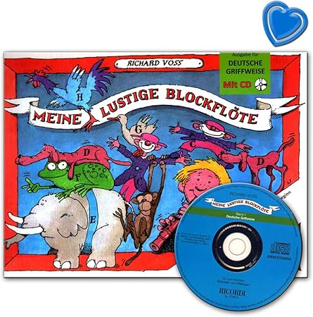 Meine Lustige Blockflote Band 1 Sopranblockflotenschule Deutsche Griffweise Fur Vorschulkinder Und Den Schulbeginn Mit Cd Und Herzformiger Notenklammer Sy2738 9790204227389 Amazon De Musikinstrumente