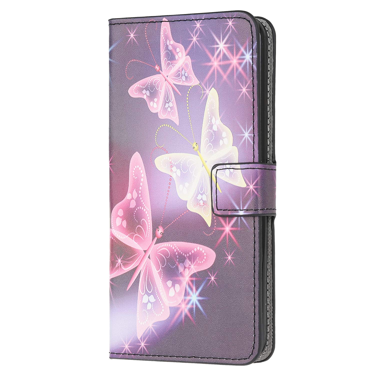 Samsung Galaxy A12 / M12 Phone Case Shockproof, PU Leather Bookstyle Wallet Cases Card Slot Kickstand Magnetic Closure Flip Folio Cover Case for Samsung Galaxy A12 / M12, Butterfly