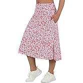 beroy Women 28" Long Skorts for Woman with 2 Pockets Modest Skirt with Shorts Underneath High Waisted Long Skorts