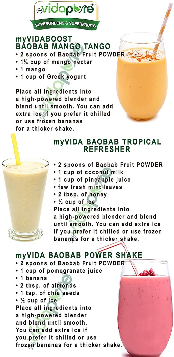 myVidaPure Organic Baobab Fruit Powder RAW Pure SUPERFOOD ...