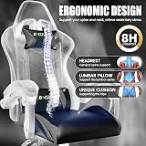 Bigzzia Gaming Chair Ergonomic Office Chair with Reclining Back Gray view 4
