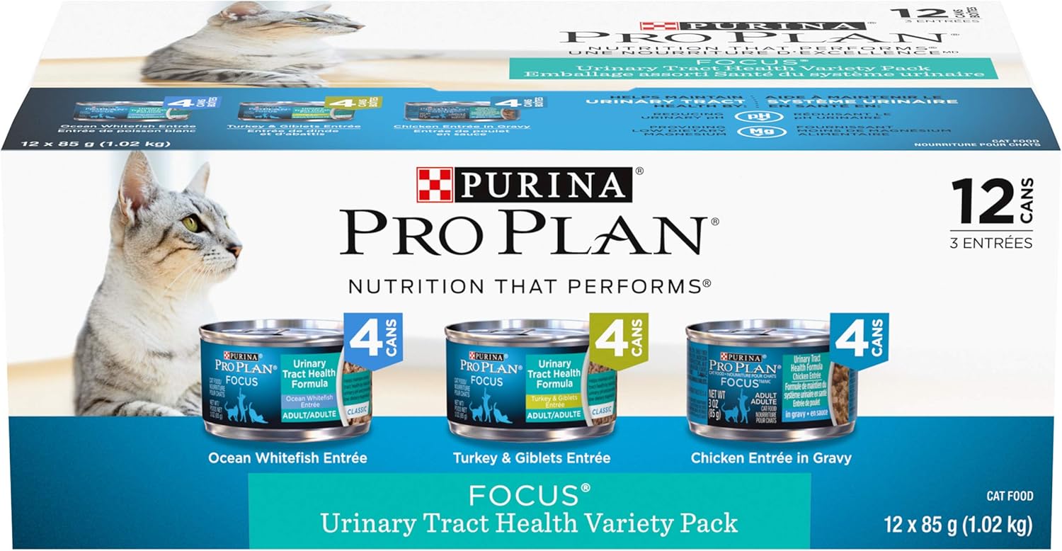 Pro Plan Wet Cat Food, Urinary Tract Health, Variety Pack 85g can (12