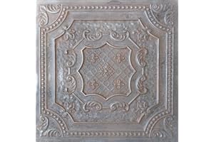 From Plain To Beautiful In Hours DCT04wdin-24x24-10 Elizabethan Shield PVC 2' x 2' Lay-in or Glue-up Ceiling Tile (Covers / 4