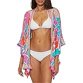 Trina Turk Women's Standard Amalfi Border Tunic, Casual, Beach Cover Ups, Multicolor