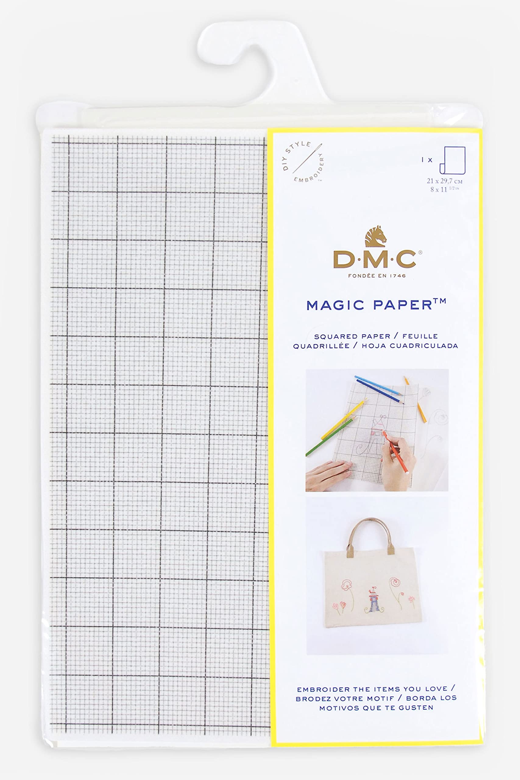 DMC Leaf, Water Soluble Paper, White, 21 x 0,02 x 29,5 cm