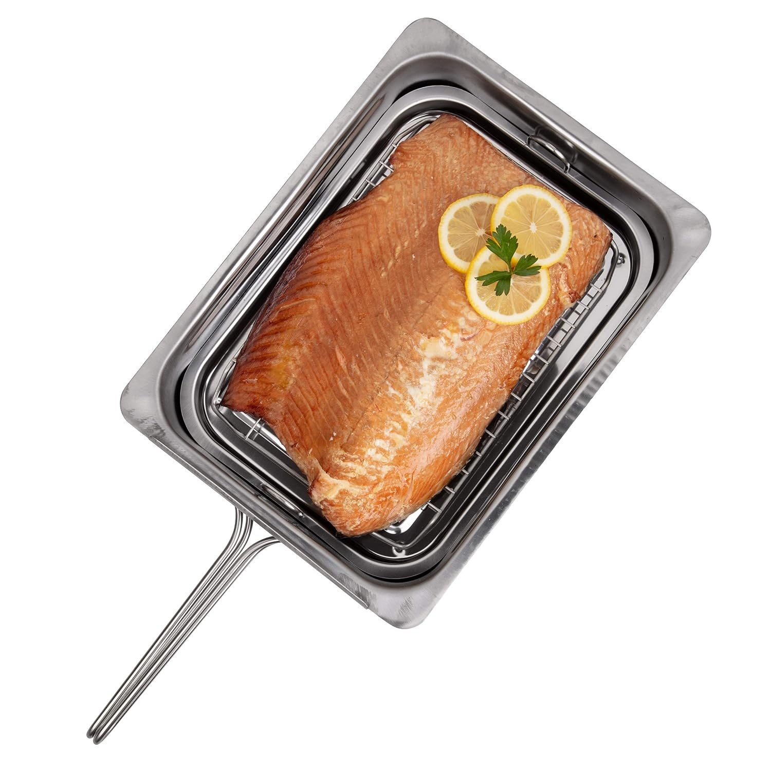 Camerons S491 Stainless Steel Stovetop Food Smoker, 90mm Height, 390mm Width, 280mm Length, 3 1/2(H)x 15 1/2(W)x 11(L)"/ 90x 390x 280mm - Image 3