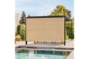 ARKOST 90% Sun Shade Cloth with Grommets, Outdoor Sun Shade Cover Heavy-Duty Sunblock Fabric Trap for Patio Lawn Garden Pergola, Wheat, 6X6 FT