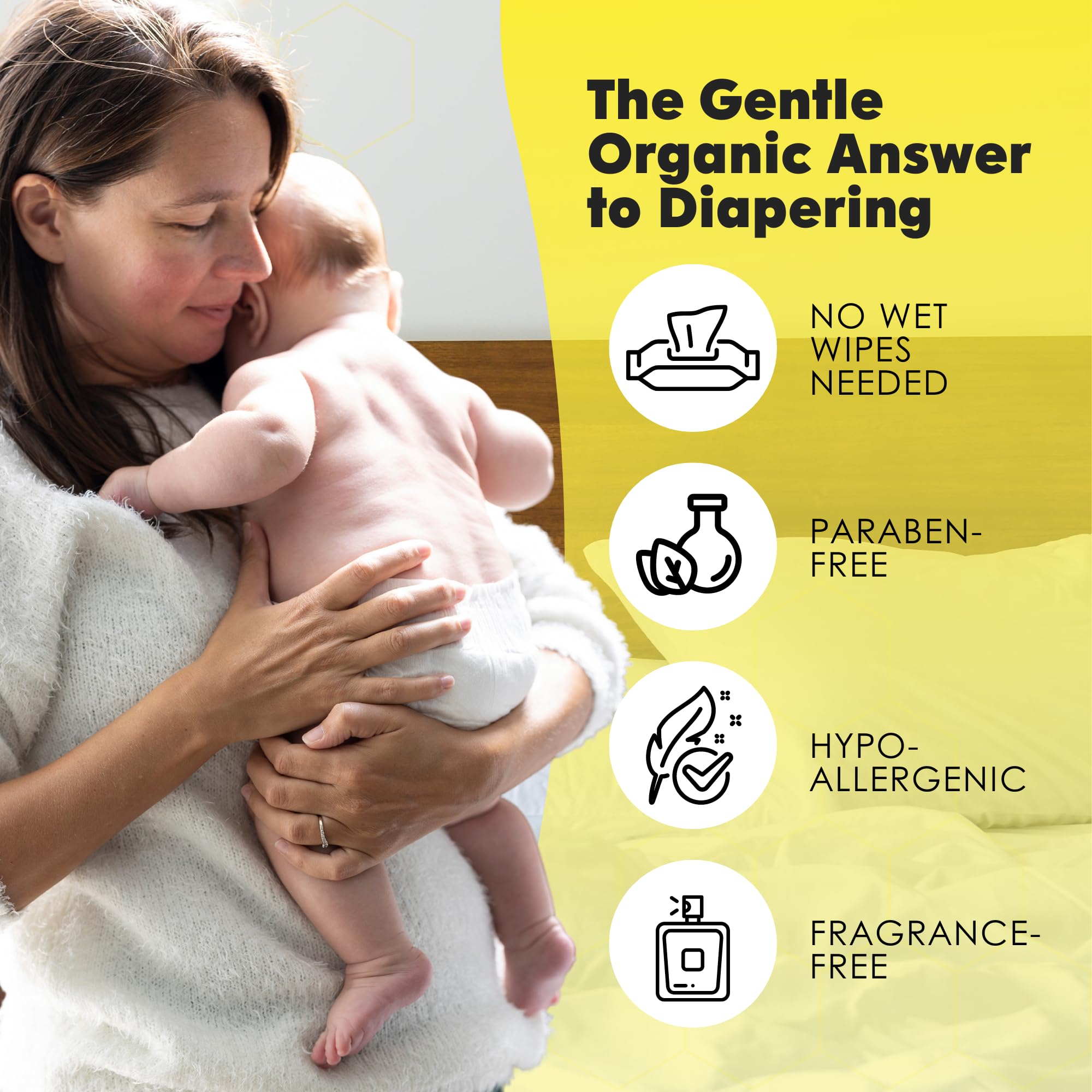 La Petite Creme French Organic Diaper Balm (4 oz) - Healing & Nourishing Diaper Cream - Gentle & Safe Liniment Baby Lotion - USDA Certified Organic - Baby Essentials for Newborn