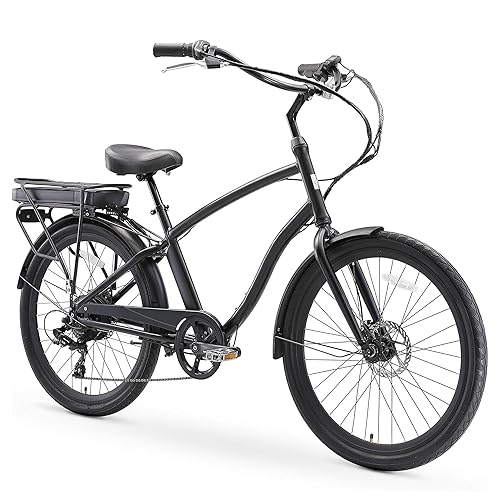 sixthreezero EVRYjourney Men's Electric Bike, 7-Speed Beach