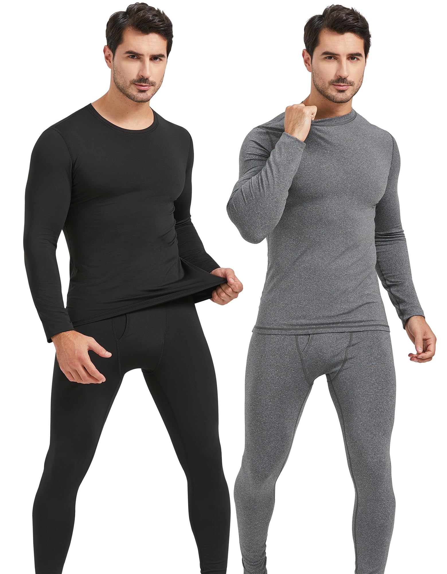 UNIQUEBLLA Long Johns Thermal Underwear Set for Men Thermal Base Layer Cold Weather Bottom Top Image
