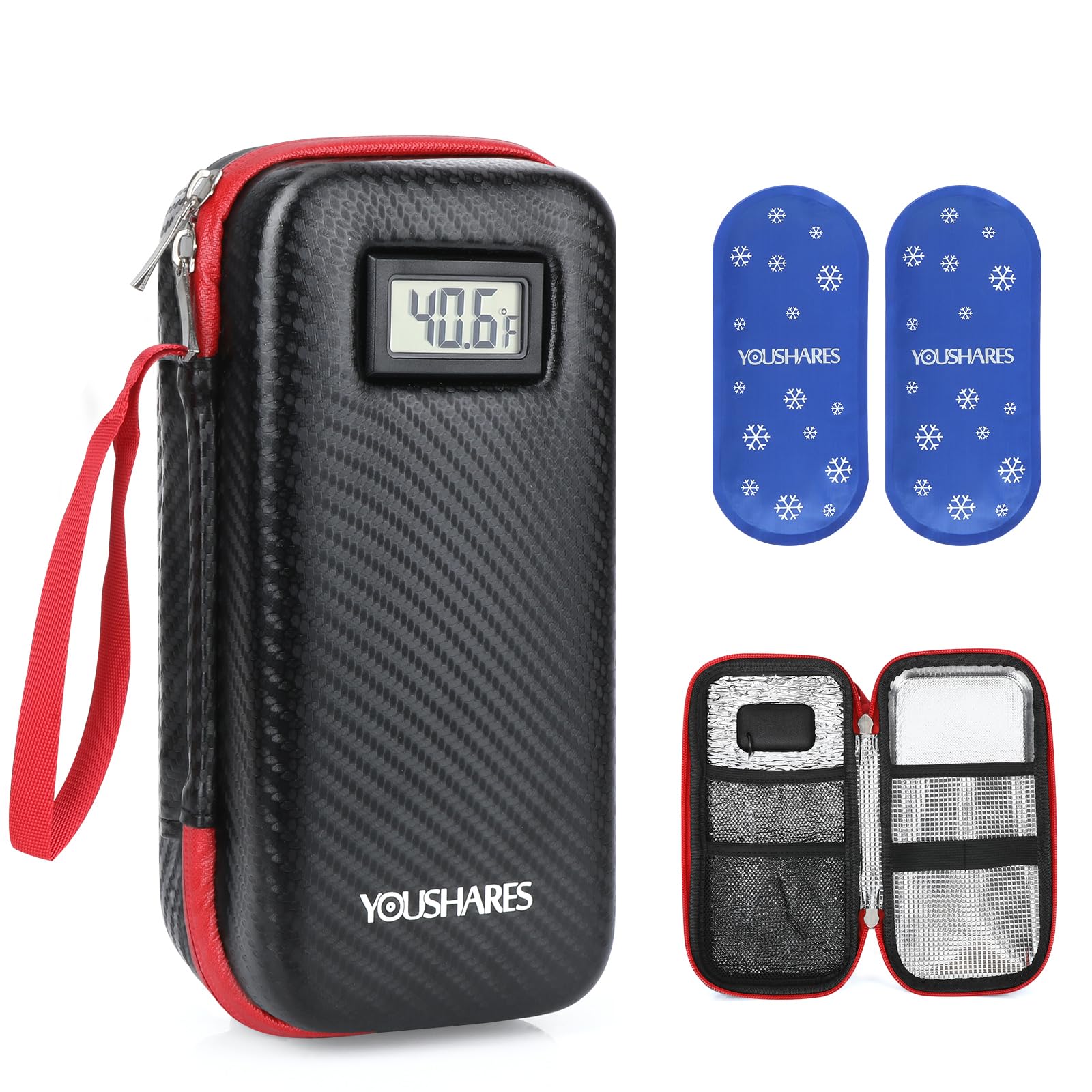 Photo 1 of *INCOMPLETE** YOUSHARES Insulin Cooler Travel Case with Temperature Display, GLP-1 Diabetic Medicine Cooling Bag for Mounjaro, Refrigerated Diabetes Storage Kit