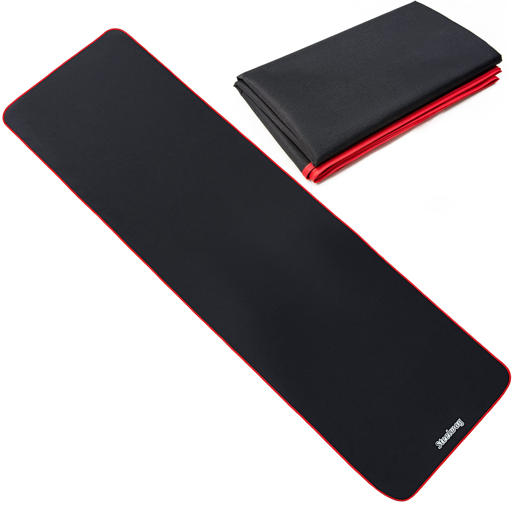 Photo 1 of steelway Exercise Mat for AB Roller AB Mat Thin, Long Foldable Gym Mats for Home Gym, Indoor and Out door exercises, Black Picnic Mat for One Person,99'x29'