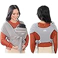 BabbleRoo Baby Wraps Carrier - Baby Essentials Baby Sling Carrier, Secure & Comfortable, Breathable, Easy-to-use, Adjustable XS to XL, Promoting Parent-Child Bonding, Gray