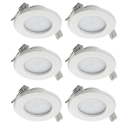 SEBSON® LED Einbaustrahler 230V flach, Badezimmer geeignet IP44, integrierter Treiber, 5W, rund, warmweiß (3000K), 400lm, Ein