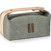 Sluxa Fashion Makeup Bag for Women, Orange Red Canvas Make up Travel Bag, Hanging Cosmetic Bag Organizer for Wome