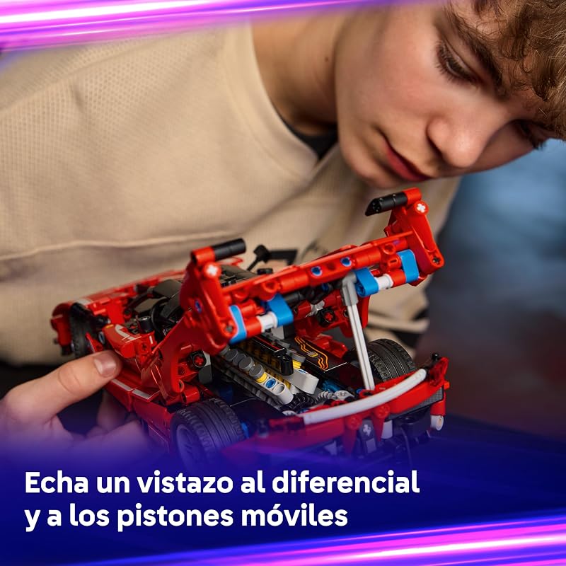 Technic Ferrari FXX K - Modelo de Carro de Corrida de Brinquedo com Motor V12, Diferencial e Pistões Móveis - Presente para Meninos e Meninas 10+ Anos 42212