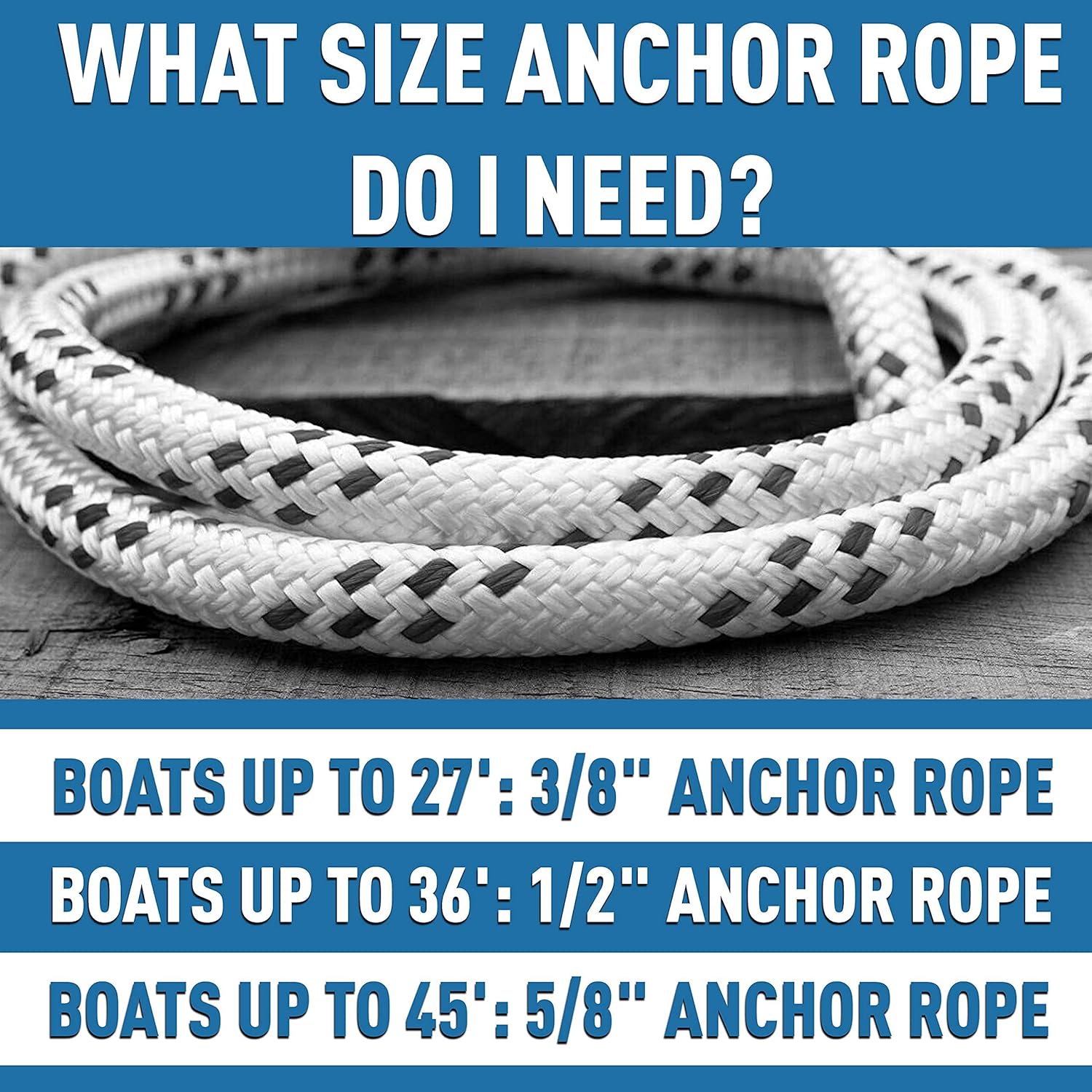 BTG Gear Nylon Boat Anchor Line w/Stainless Steel Thimble & Depth Markers : Sports & Outdoors