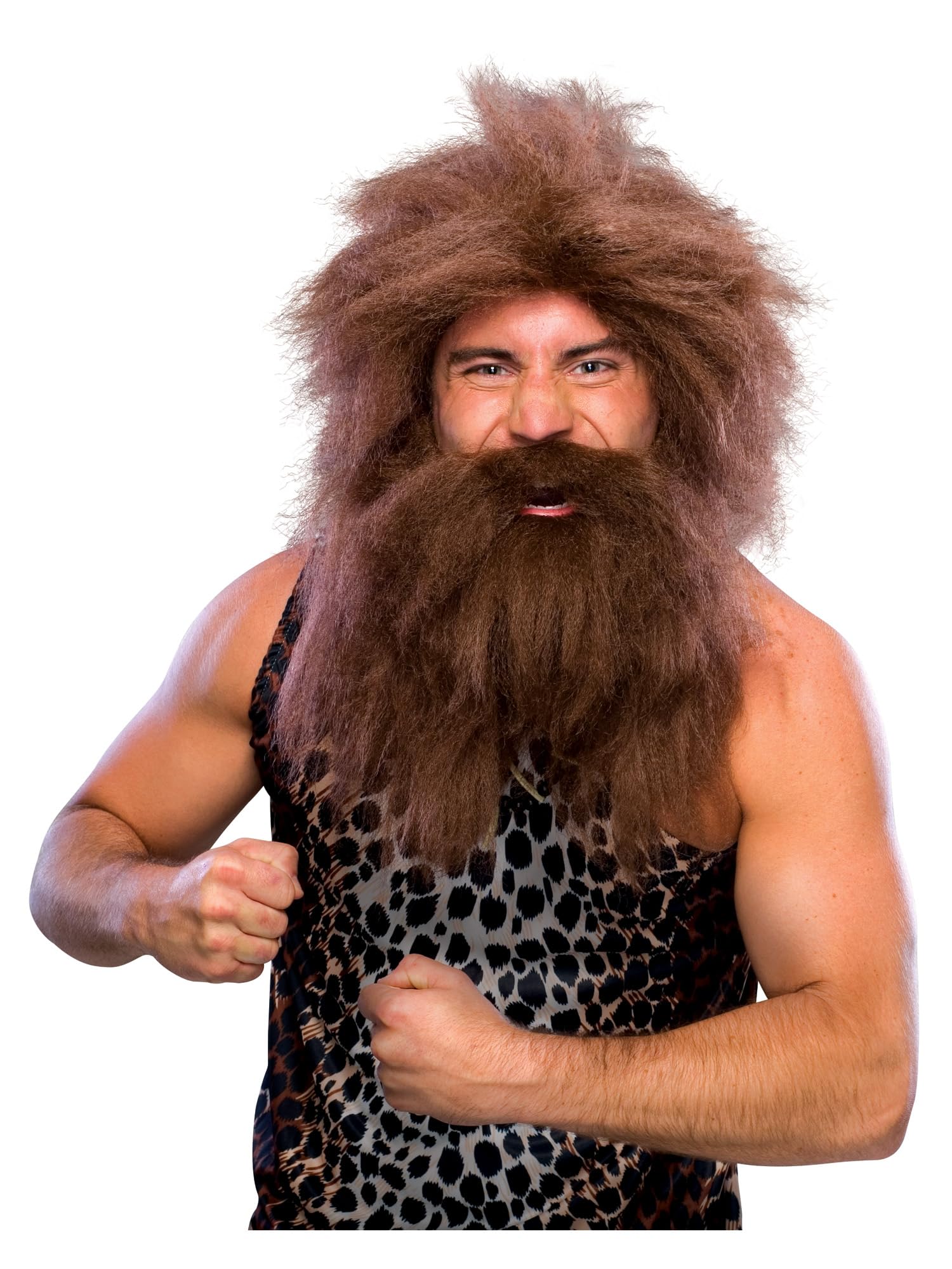 Official Rubie's Caveman Beard and Wig Set, Adult Fancy Dress Accessory Halloween Halloween