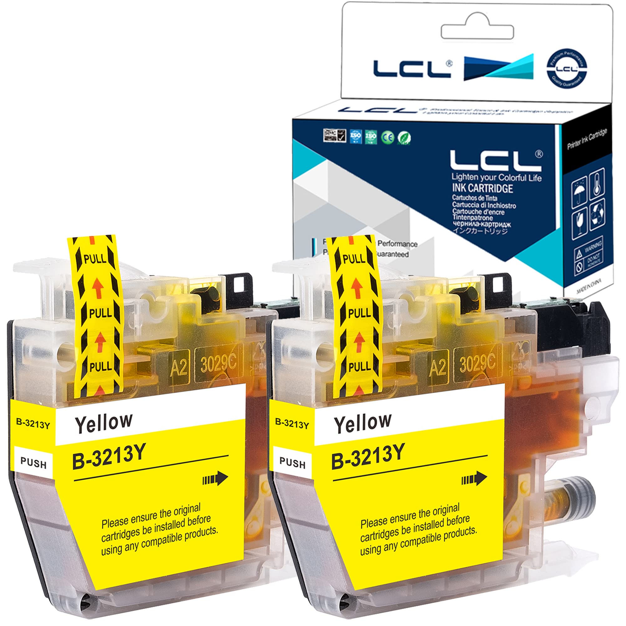LCL LC3213 Ink Cartridge Replacement for Brother LC-3213 LC3213 LC-3213Y LC3213Y for DCP-J770 DCP-J772DW DCP-J774DW MFC-J890DW MFC-J895 MFC-J497DW DCP-J572DW MFC-J491DW (2 Yellow)