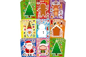 SmilinFit Christmas Stickers, Toddlers Stocking Stuffers for Kids, DIY Christmas Crafts for Kids Party Favors Supplies, Party Activity Games Classroom Decorations Gifts