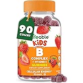 Lifeable Vitamin B Complex for Kids | with VIT C | Great Tasting B Complex Gummies | Vegan Kids B Complex | Energy and Nerve Support | 90 Gummies