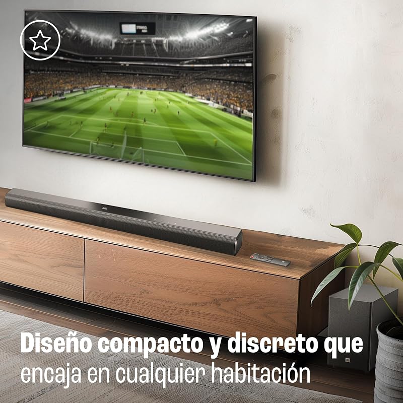 JBL Cinema SB 550 Barra de som de 3.1 canais com subwoofer integrado para graves profundos e 250 watts de Dolby Audio para uma experiência de audição de qualidade, preto, EU Plug (tipo C)