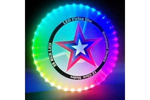 PUNIEAYI LED Flying Disc with Millions of Colors, 12 Smart Light Up Modes, Rechargeable, Waterproof Glow in The Dark Outdoor Games Teen Boy Toys for Adult and Family Kids Beach Camping Lawn Yard Games
