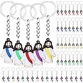 uyakhom 50 Pcs Christian Keychain Mini Jesus Lady of Guadalupe Keyrings Religious Gifts First Communion Baptism Supplies