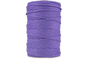 XIANGZI Macrame Cord 4mm x 109Yards (328Feet),100% Natural Cotton Macrame Rope-4 Strand Twisted Cotton Cord for Macrame Supplies DIY Crafts Knitting Plant Hangers Gift Wrapping