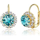 Brazel 18K Gold Plated Crystal Flower Earrings for Women