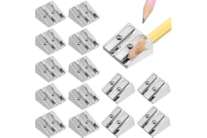 Toyvian 20-Pack Manual Pencil Sharpeners with Dual Holes | Metal Portable Sharpeners for Office School