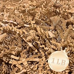 Zankubom 1 LB Brown Kraft Crinkle Cut Paper Shred