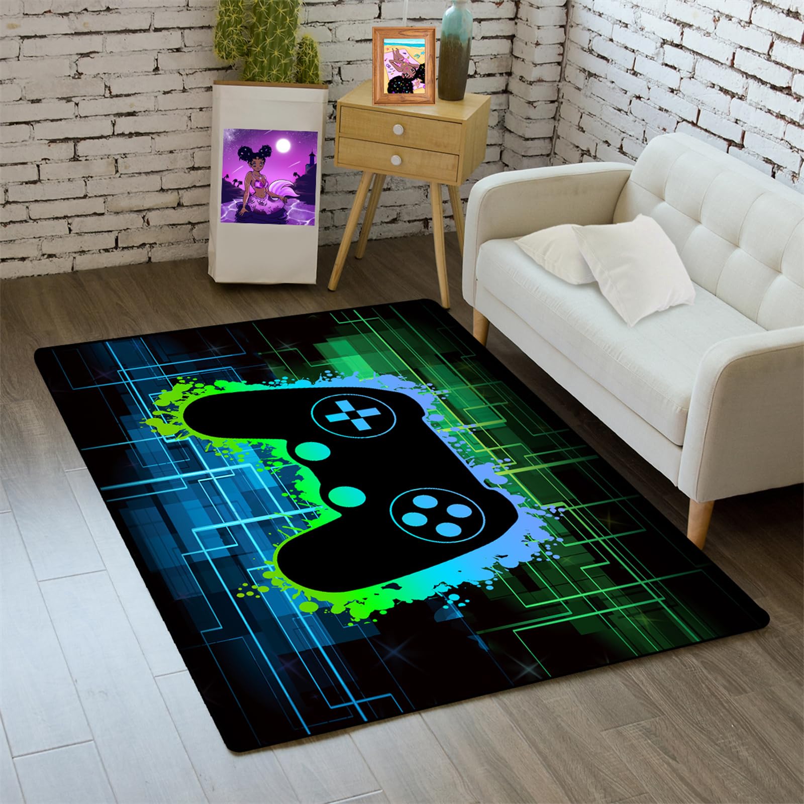 Photo 1 of BATATADOCE Video Game Rugs for Kids Bedroom Gamer Rugs for Game Room Gaming Decor for Boys Gamer Area Rug for Playrooms,and Gaming Spaces,2'×3'