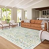 Baksham Washable 8x10 Area Rug - Light Green Oriental Design for Living Room, Bedroom, Dining Room & Under Kitchen Table - St