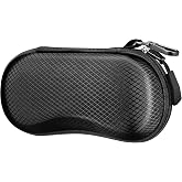 FINTIE Sunglasses Case, Hard EVA Shell Shockproof Sport Glasses Case | Metal Carabiner, Zipper Eyeglasses Holder, Reliable Protection, Storage Cover For Travel, For Men And Women