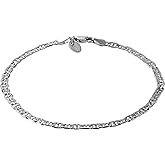 LIFETIME JEWELRY Womens Gold Anklet 4mm Mariner Link Chain Ankle Bracelet 24k Gold Plated