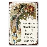 Vintage Alice Tin Sign In Wonderland Metal Signs