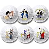 Aikiprety 6 Pcs Funny Golf Balls for Father’s Day Christmas Birthday Gift, Trick Novelty Golfer Set for Dad Coworkers Golfers Golf Lovers