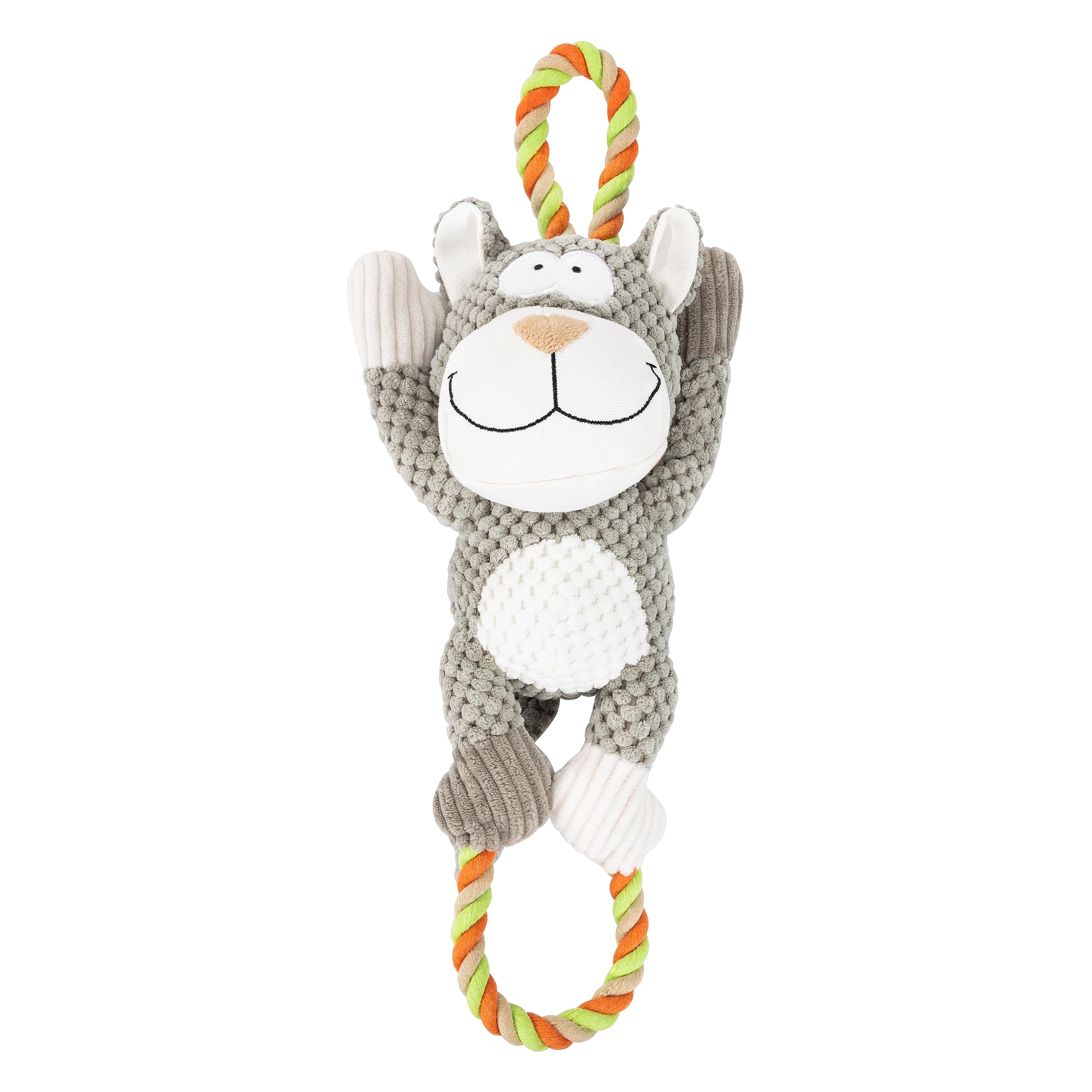 Bayer Design EDUPET 06007AA Dog toy cat plush with rope, squeaking
