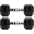 Fitvids Premium Rubber Encased Hex Dumbbell, Pairs