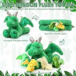 Syhood 5 Pcs Dragon Plush Set 18 Inch Large Mommy
