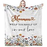 HIWX Mawmaw Throws Blankets, Gifts for Mawmaw, Mawmaw Mother's Day Birthday Gift, Mawmaw Grandma Gifts from Grandchildren, 50x60