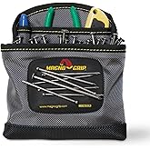 MagnoGrip 3-Pocket Nail Pouch with Integrated Magnetic Storage - Durable 1680D Ballistic Polyester, Magnetic Interior & Exterior, Tool Belt Compatible, Construction Pouch for Carpenters & DIY Projects