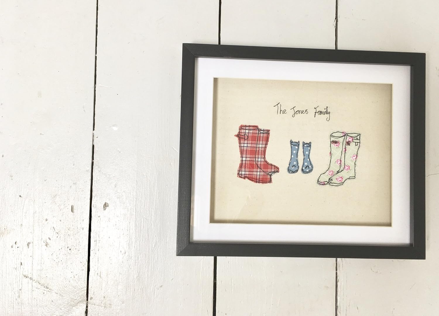 Personalised machine embroidery family or couple wellies