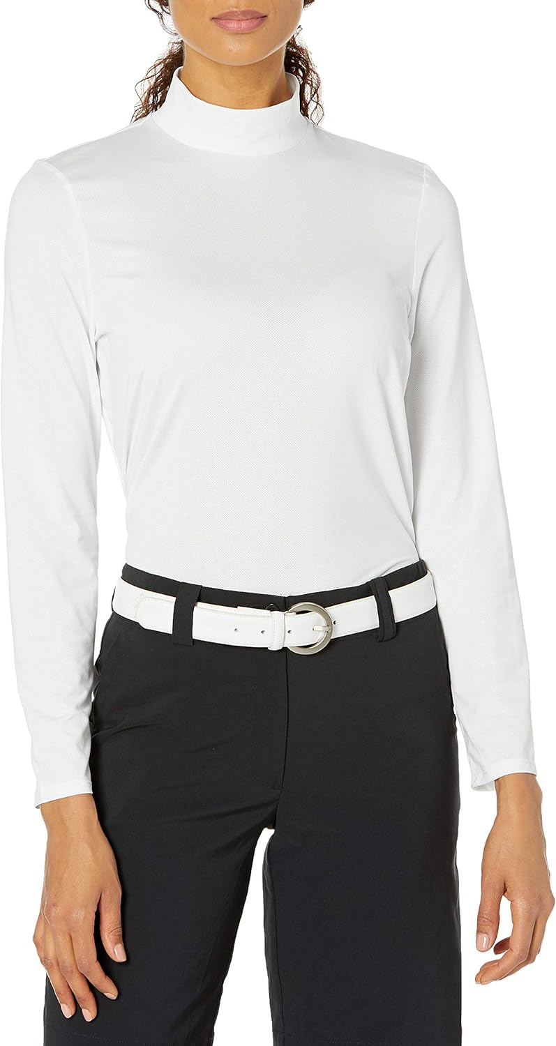 PGA Women's Long Sleeve Mock Neck Golf Shirt Amazon.co.uk Clothing