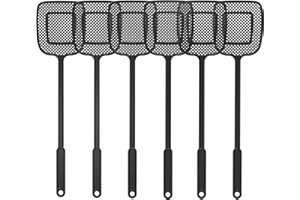 MR.SIGA Heavy Duty Long Handle Fly Swatter, Black, 6 Pack