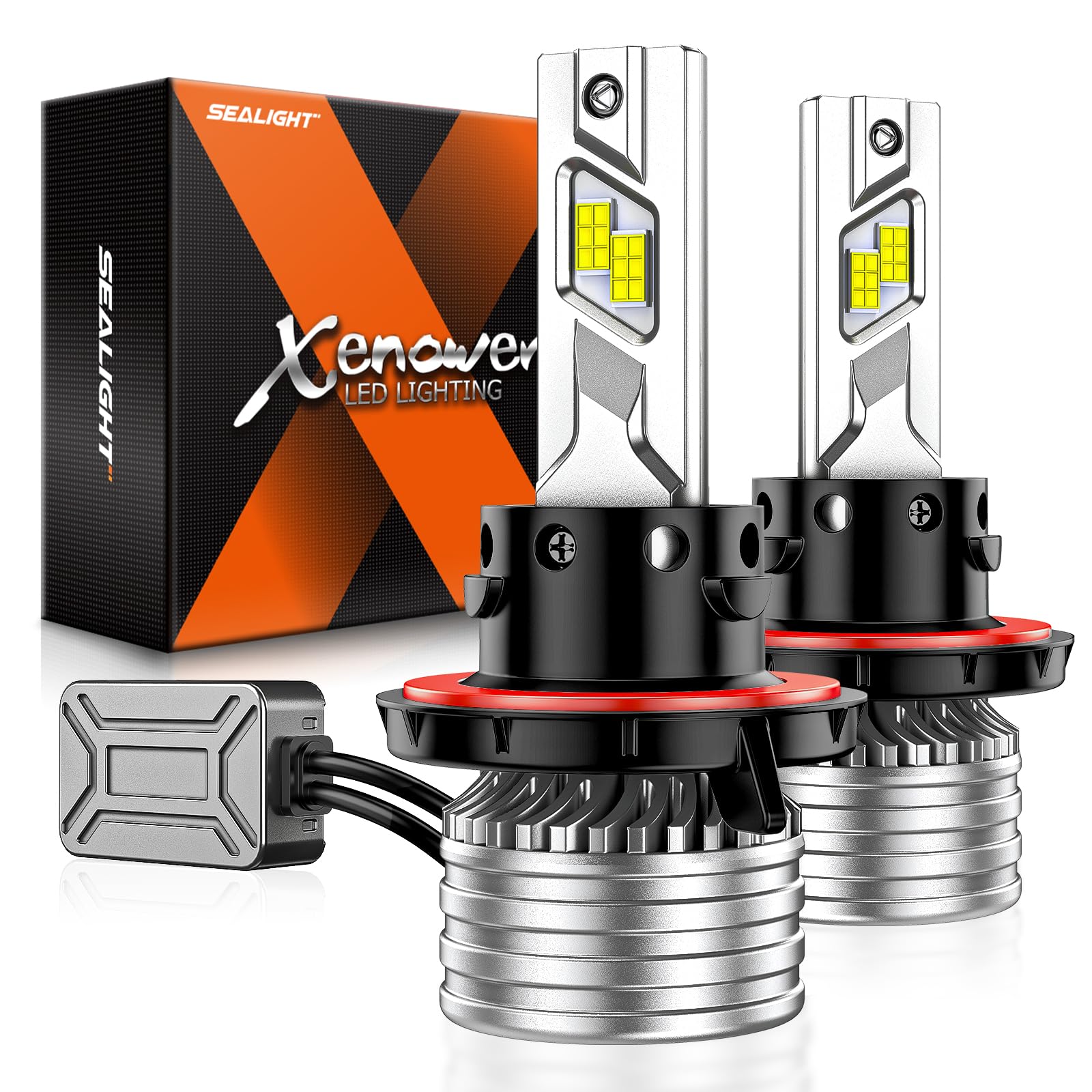 SEALIGHT Brightest H13/9008 Fog Bulbs, 55000LM and 100W，6500K Cool White, 60000Hrs Lifespan Canbus Ready Fog Bulb For Car, Pack of 2 Image