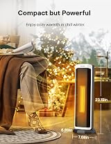 Pelonis 2 in 1 Electric Space Heater 2000W with Remote Oscillation 75° view 6