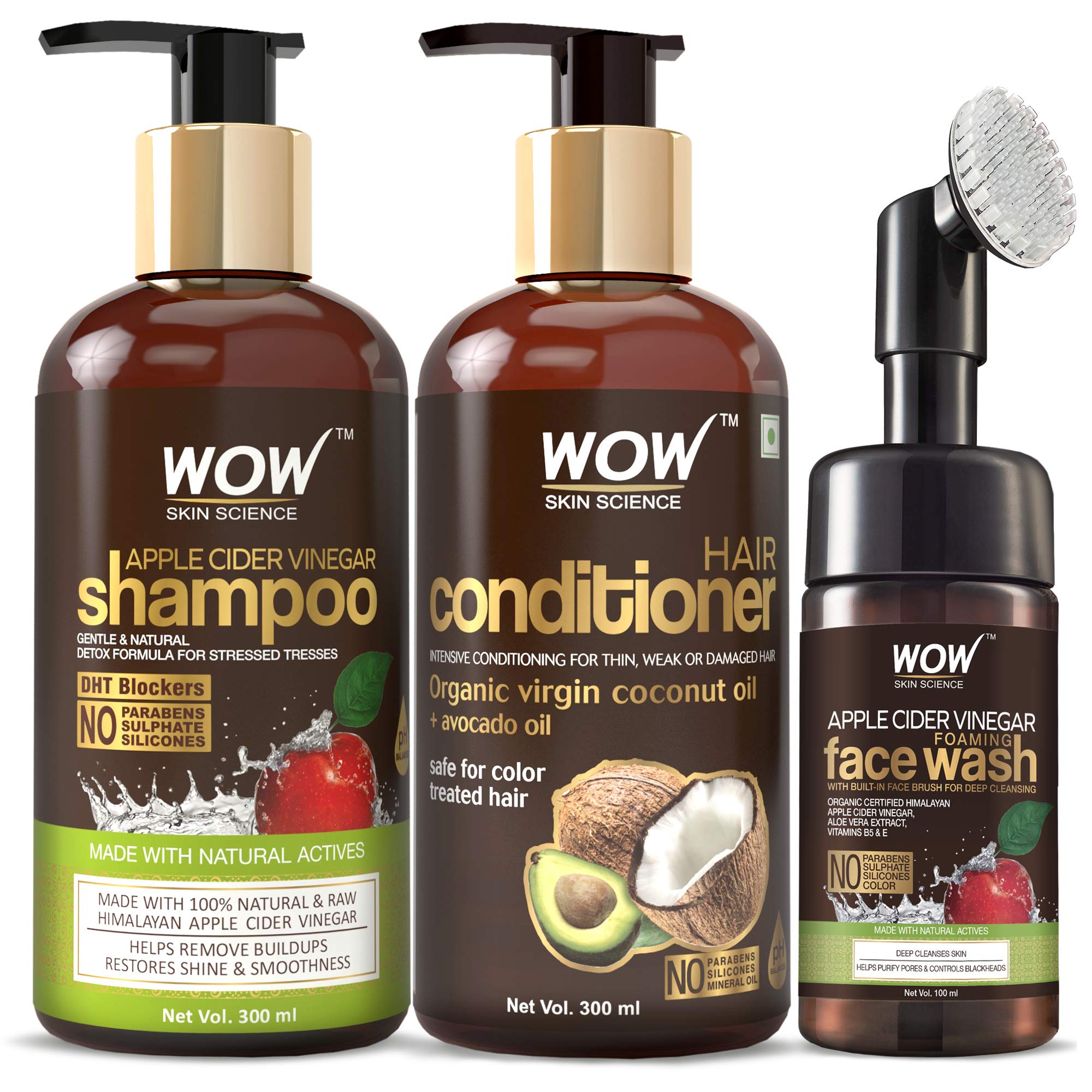 wow face wash apple cider vinegar with brush